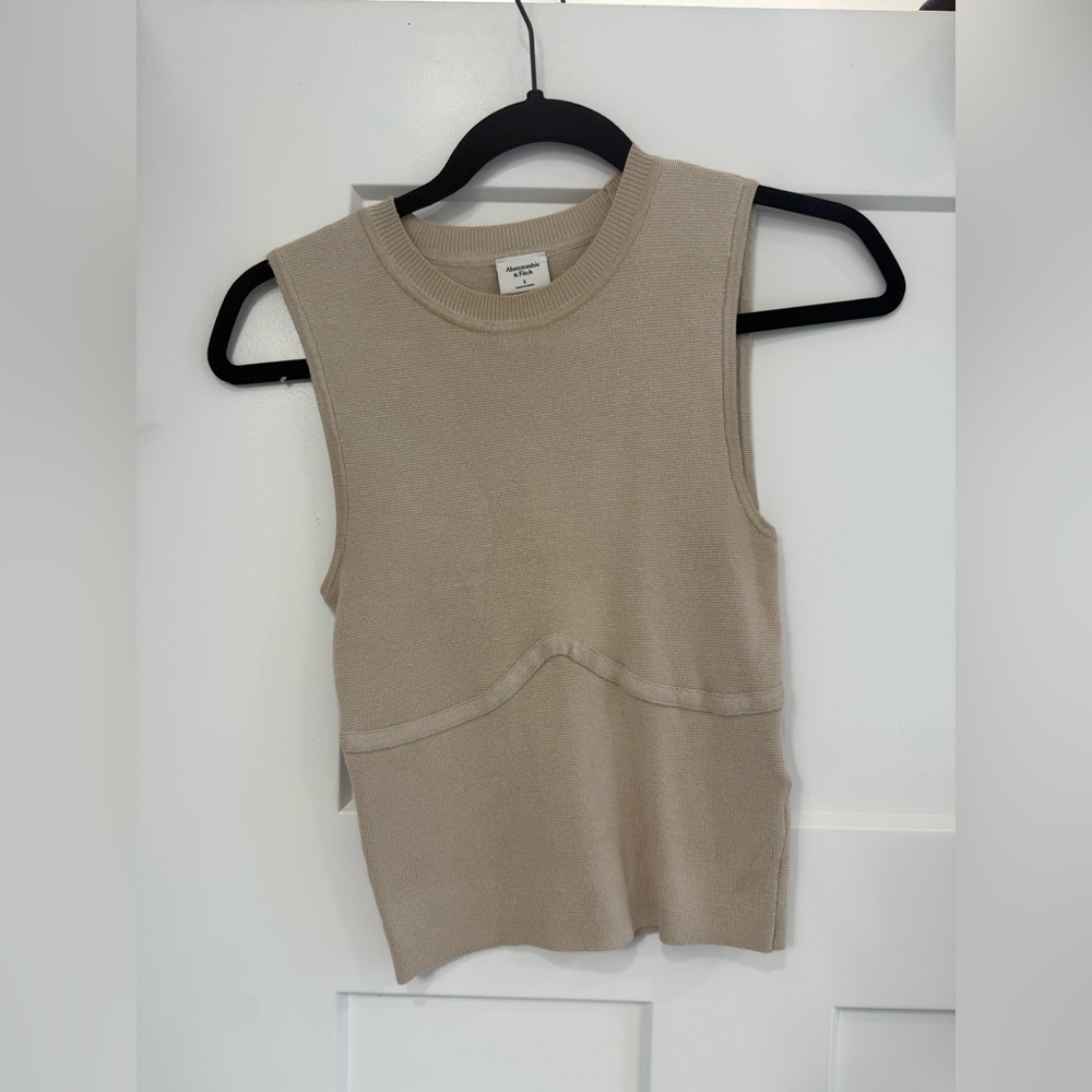 Abercrombie Beige Sleeveless Knit Top